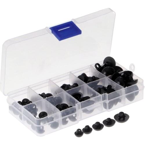100Pcs Black Buttons Plastic Decorative Button DIY Sewing Eye For Dolls Toy Eyes Nose Animal Sewing Garment Leather Craft 9-15mm