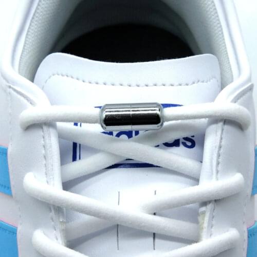 100cm Elastic No Tie Shoelaces Metal Lock Shoe Laces For Kids Adult Sneakers Quick Shoelaces Semicircle Shoestrings