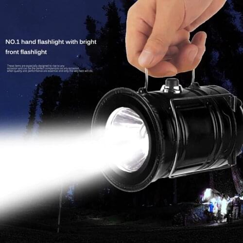 Solar Camping Tent Light Lantern Flashlight Portable Flame Lamp Retractable Lighting Camping Light Emergency Lantern Hiking Lamp