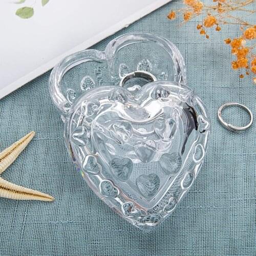 H&D Crystal Jewelry Box Heart-Shaped Designs Tinket Box Figurine Collection Home Wedding Decoration Christmas Birthday Gift