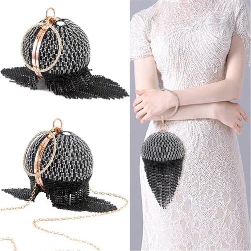 INS Style Ball Shaped Cosmetic Bag Bling Diamond Fashion Ladies Jewelry Wrist Bag Shoulder Bags
