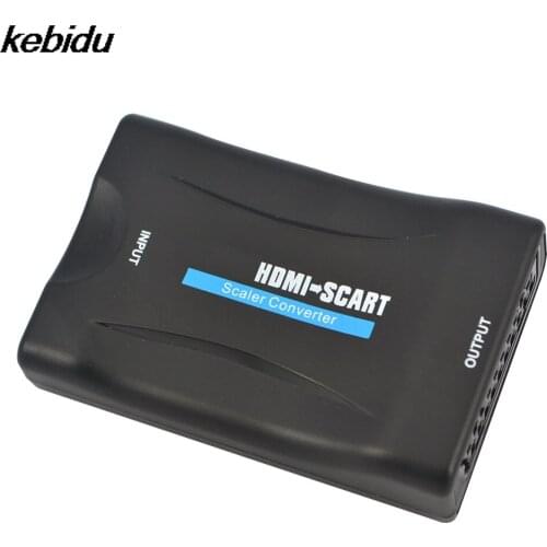 HDMI-compatible To SCART Converter Composite Audio Video PAL HDCP Blu-Ray DVD STB SKY With Power Supply Support 1080P