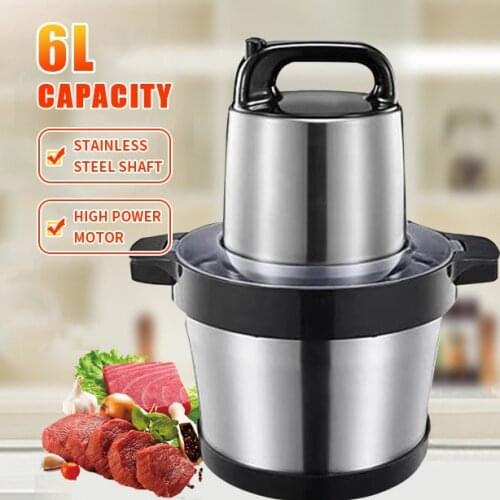 220V 6L Large Chili Garlic Meat Grinder Electric Mincing Machine High Speed Mixer Food Processor
