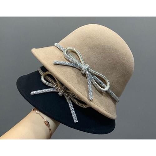 New Custom Korean Fashion Autumn And Winter Fedora Hats For Women Fisherman Cap Warm Basin Hat Small Top Hat K Pop