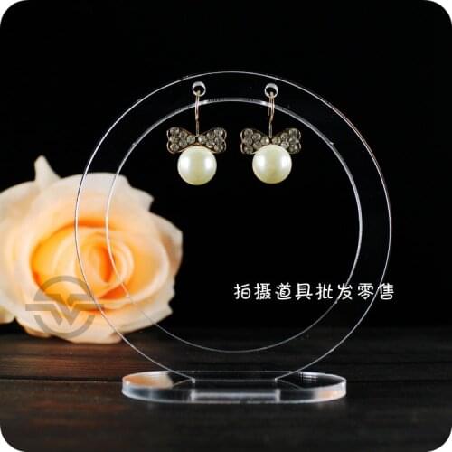 Fashion 10pcs/lot Acrylic Round Earring Display Rack Earring Holder Earring Showing Stand Jewelry Showcase Shelf Props