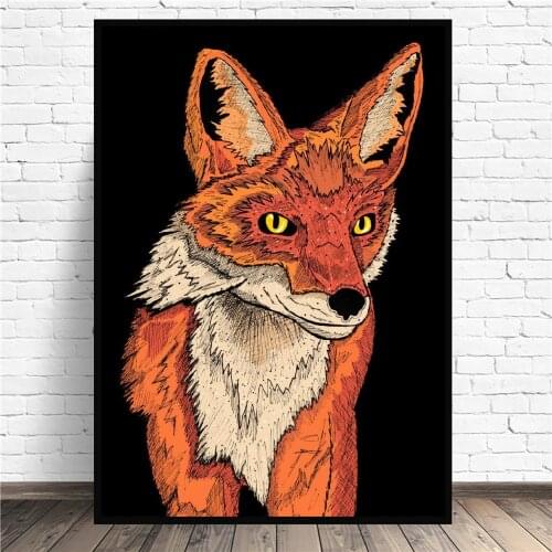 Frame Mr Fox Animal Art Print Modern Poster Wall Pictures canvas painting Decoration For Living home Room