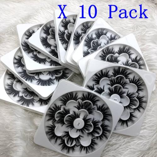 Mikiwi 25mm lashes 10pcs 7 styles in one tray 3d mink eyelashes 25mm mix 7 pairs per pack strip false eyelash for makeup