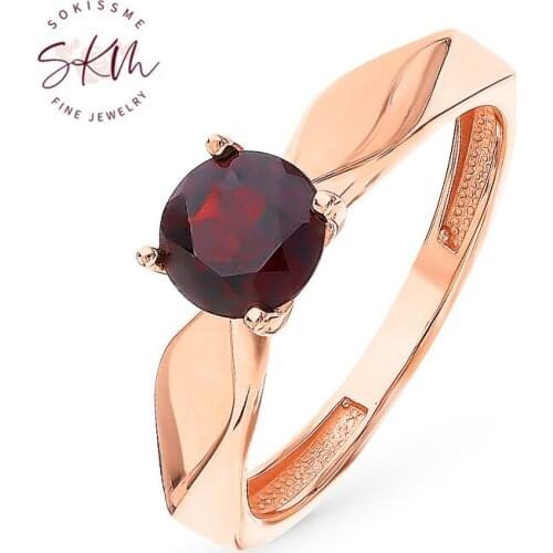 SKM Vintage designer rings for women 14k rose gold luxury Engagement rings designer Promise Luxury Fine Jewelry