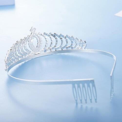Women Lady Girl Crystal Crown Headband Wedding Bridal Bride Headwear Tiara Jewelry Hair Accessories SANA889