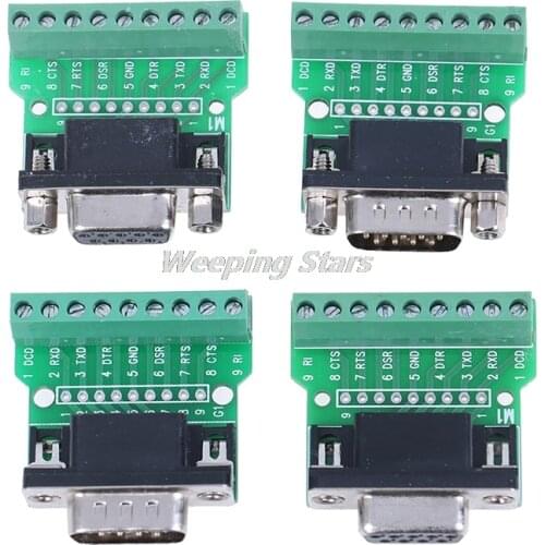 1Pc D-SUB 9 Pin Solderless Connectors DB9 RS232 Serial To Terminal Adapter
