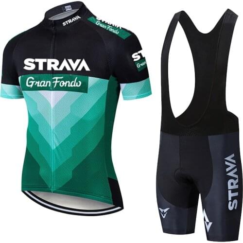 2021 Team STRAVA Cycling Jerseys Bike Wear clothes Quick-Dry bib gel Sets Clothing Ropa Ciclismo uniformes Maillot Sport Wear