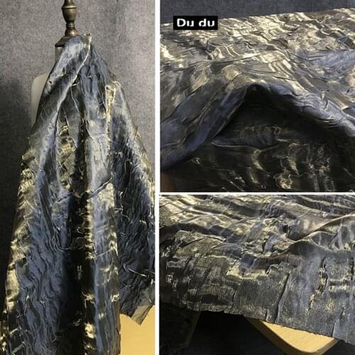 50*117cm Reflective Pressure Plait Texture Clothing Fabric Discoloration Willow leaf shape Design Fabric DIY