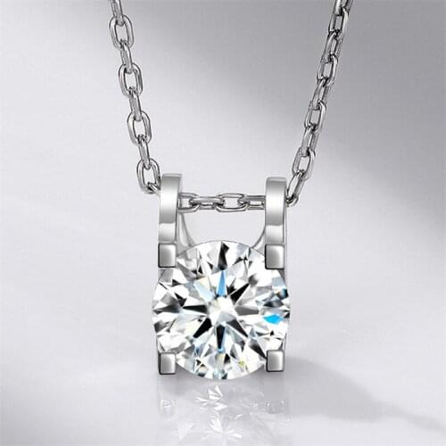 AAA Natural Diamond Necklaces & Pendants 925 Sterling Silver Necklaces For Female Romantic Wedding Fine Jewelry Gift With Chain