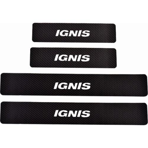 Car Accessories Door Sill Scuff Plate For Suzuki Ignis Car Door Sills Carbon Fiber Pu leather