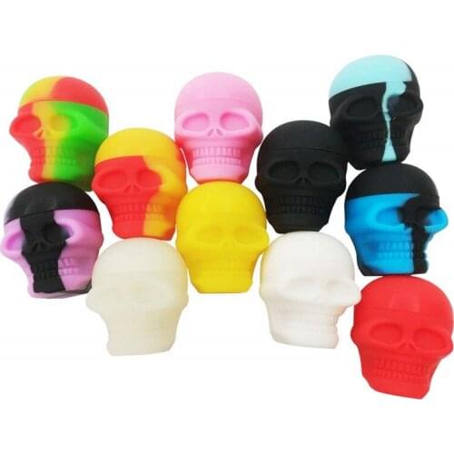 3ml Mini skull Silicone Container Wax honey Jars case Non-stick storage pill box case for dry herb oil smoking accessories