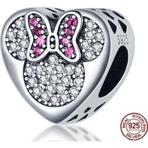 Pandach Genuine 925 Sterling Silver New Colorful Love Charm Suitable For Original Bracelets Beads DIY Jewelry For Women C491