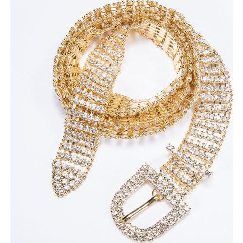 Desinger Gold Famle Waist Belt For Women Crystal Rhinestone Charm Belt Famous Chain Sliver Collar Necklace Barry.Wang 1018