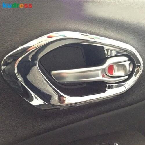 For Jeep Cherokee 2014 2015 2016 ABS Chrome Inner Door Handle Bowl Cover Trim Decoration Frame Trims Car Interior Accessories