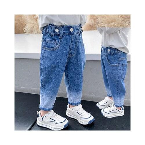 Girls' Jeans 2021 Spring Autumn New Baby Girl Gradient Loose Jeans Kids Harem Baby Trousers Baby Girl Cowboy Pants Jeans 2-6Y