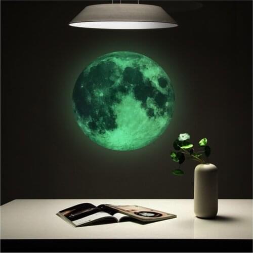 Aesthetic 3D Luminous Glow In The Dark Moon Wall Sticker Removable Decoration Fluorescent Sticker Home Kids Room Decals
