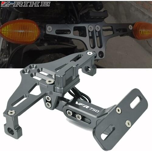 For Honda VFR750 VFR 750 R FH-FV RJ RL RC 1991-1998 CNC Motorcycle Adjustable Angle License Number Plate Frame Holder Bracket