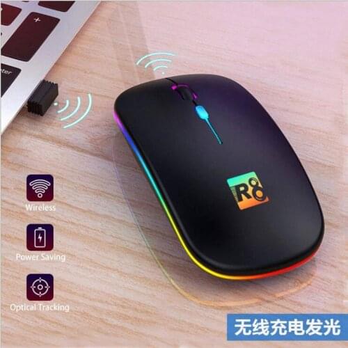 USB Silent Wireless Mouse 2.4G 1600DPI RGB Gaming Mouse For PC Laptop Computer Games Ultra slim Ergonomic Computer Game Mouse