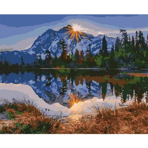 Moderne Diy Olieverfschilderij Canvas Wall Gift Color Painting ByNumber 40X50cmZeroFoundation New Painter Propylene Landscape