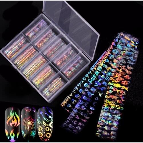 Halloween Xmas Starry Sky Flame Nail Art Stickers Decals Manicure Decoration Nail Art Sticker NailArt Decals Decoration Sticker