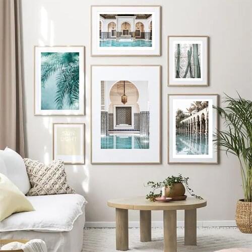 Catus Plant Art Poster Wall Art Print Morocco Door Landscape Canvas Painting Picture Modern Home Living Room Home Decoration