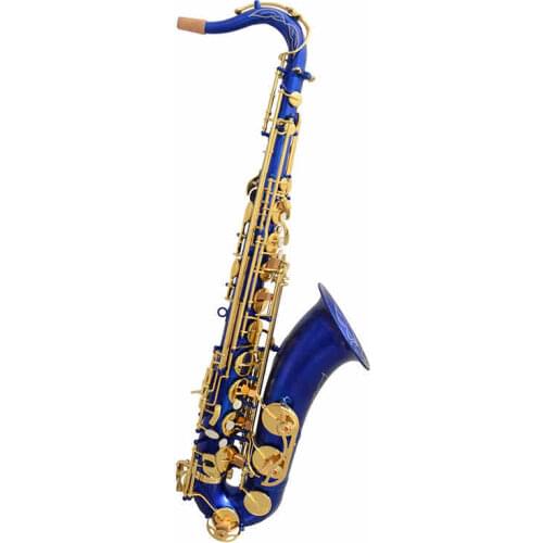 New Professional level Musical Instruments Tenor Saxophone Blue Gold Key Lacquer Saxophone Mouthpiece And Case
