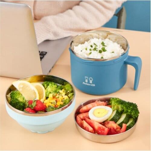 Food Thermos Stainless Steel Insulated Lunch Box Large Capacity Fast Food Container Cup Noodle Jar with Bowl Lid For Office Work