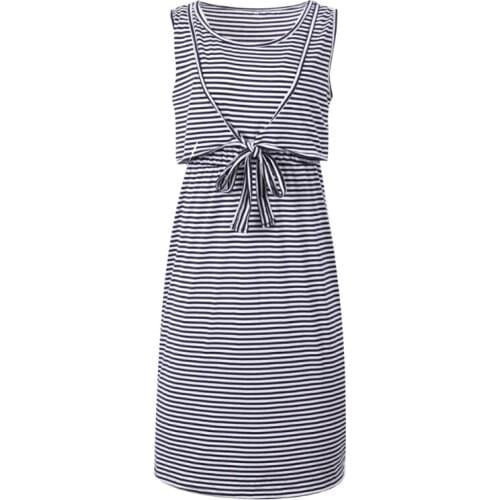 Maternity Women Dress Summer Pregnancy Dresses Mama Clothes Flattering Side Scoop Neck Pregnant Womens Breast-Feeding Clothing