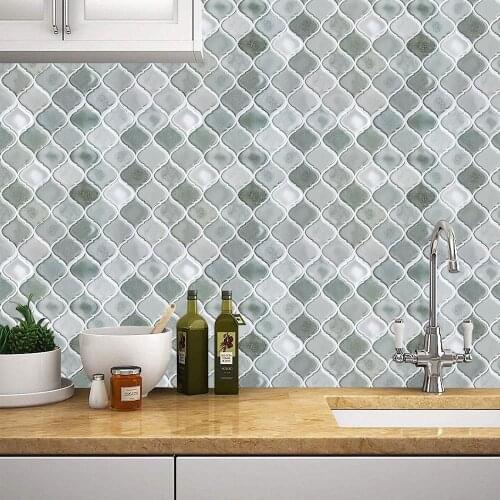 Peel and Stick tile Backsplash Arabesque Design Stick-On Backsplash Tiles for Kitchen/Bathroom 250*250mm