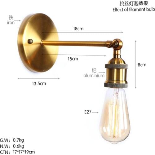 Retro Vintage Modern American Decoration Antique Bedside Lighting Western Restaurant Coffee Shop Milk Tea Nightclub Iron Art E27