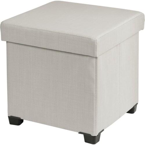 Folding Pouf Stool Textile Storage Stool Footrest Garden Chest for Indoor Outdoor Ottoman with Removable Cover Dressing Pouf