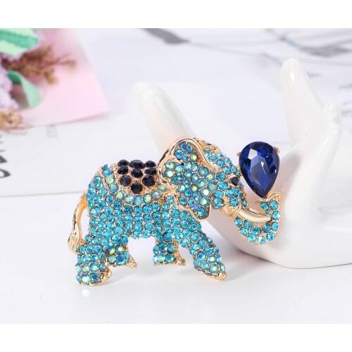 Rhinestone Elephant Brooches For Women Vintage Animal Pin Brooch 2 Colors Avaibale New Design High Quality 2021