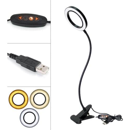 LED Desk Lamp with Clamp Dimmable Reading Light Eye Care USB Table Lamp LED Bedside Lamp Baby Night Light Clip