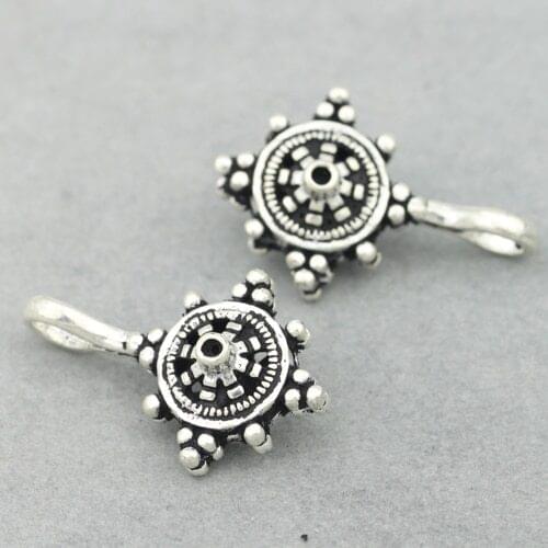 Vintage 925 Silver Bum Counter Tibetan Dharma Wheel Malas Bum Counter Sterling Silver Buddhist Prayer Beads Bum Counter