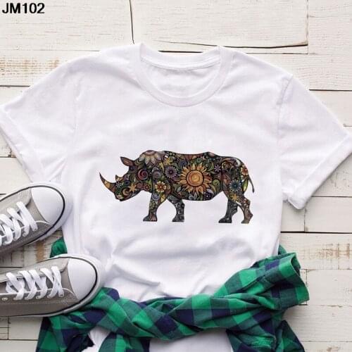 Summer New Style Art Animal Print Female T-shirt Harajuku Womens White Top T Shirt Fashion Streetwear Short Sleeve Woman Tshirt