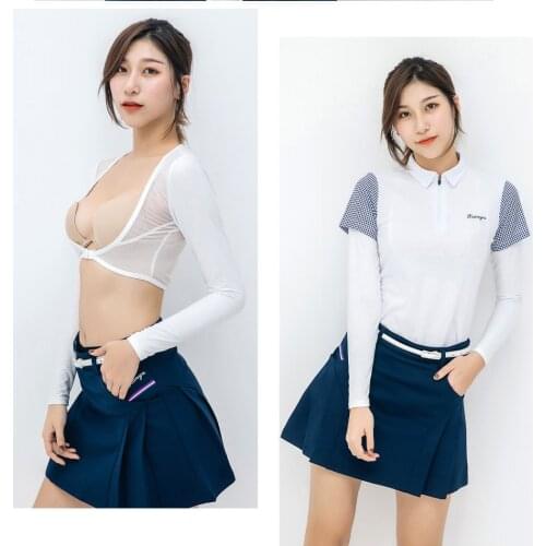 Women Golf Cooling Shawl Summer Sun Protection Arm Sleeves Ladies Long-Sleeved Ice Silk Shirt Vests Arm Sleeve Cycling Arm