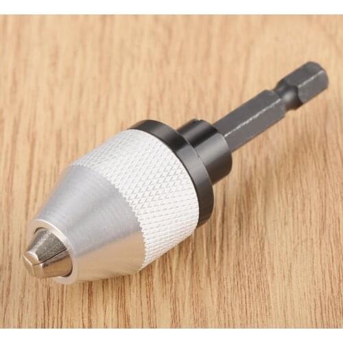 1Pc 0.3-6.5mm Keyless Conversion Chuck 1/4" 6.35mm Hex Shank Screwdriver Impact Drive Drill Bits Chuck Adapter Convertor Tool