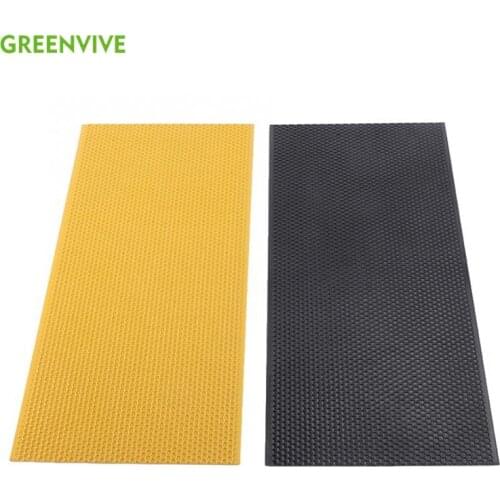 10PCS Bees Comb Honey Square Frame Plastic Honeycomb Bee Wax Foundation Beehive Frames Base Sheets Black and Yellow