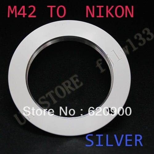 100% GUARANTEE silver M42 M 42 Lens to Nikon AI Adapter D80 D90 D200 D300 D700 D3X D3000 D5000 D70 N