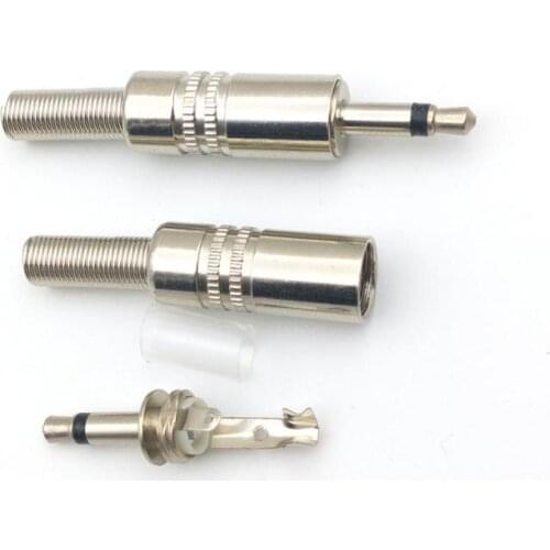 1000pcs 1/8 3.5mm mono Metal Male Jack Plug Solder Audio adapter