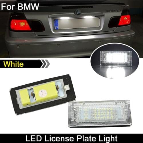 2Pcs For BMW E46 4-Door 5-Door 1998-2005 3 Series 323i 325i 328i 330i white LED Car Rear license plate light number plate lamp