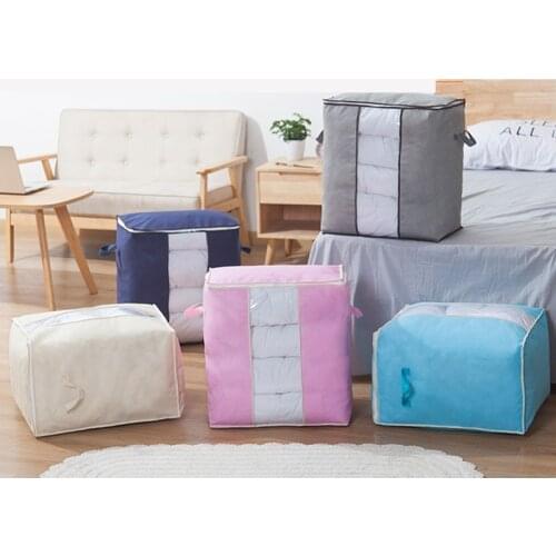 2PCS/Set Quilt Storage Bag Household Moisture-Proof Clothes Quilt Shoes Books Sundries Non-Woven Luggage Moving Packing Bag