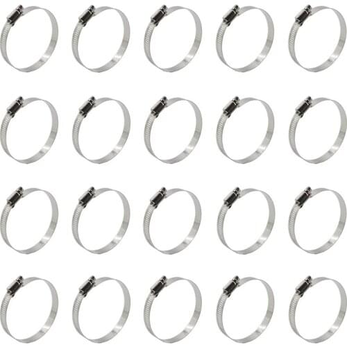 20PCS Cable Clamp,Adjustable Steel Duct Clamps Hose Clamp Pipe Clamp Air Ducting Clamp Worm Drive Hose Clamps Tube Clamp Metal