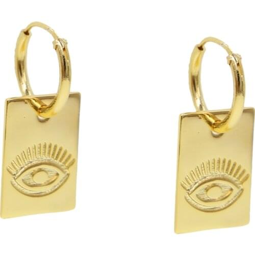 2019 Lucky Eye Drop Earrings Golden Circle Turkish Evil Eye Charm Dangle Earrings Fashion Jewelry for Women Ladies