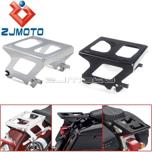 Black Chrome Rear Tour Pak Mount Luggage Rack Motorcycle Solo Seat Bracket For Harley Softail FLDE FLHC FLHCS FLSL FXBB 2018-Up