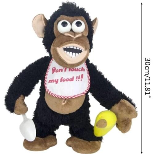 D7YD 12Inch Electric Dancing Monkey Plush Stuffed Toy Doll with Banana Sensor Baby Gift Educational Toy Soundable Smart Doll